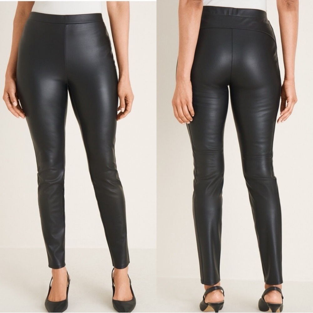 Chicos Black Faux Leather Pants